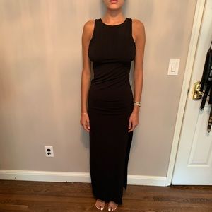 Black long cocktail dress